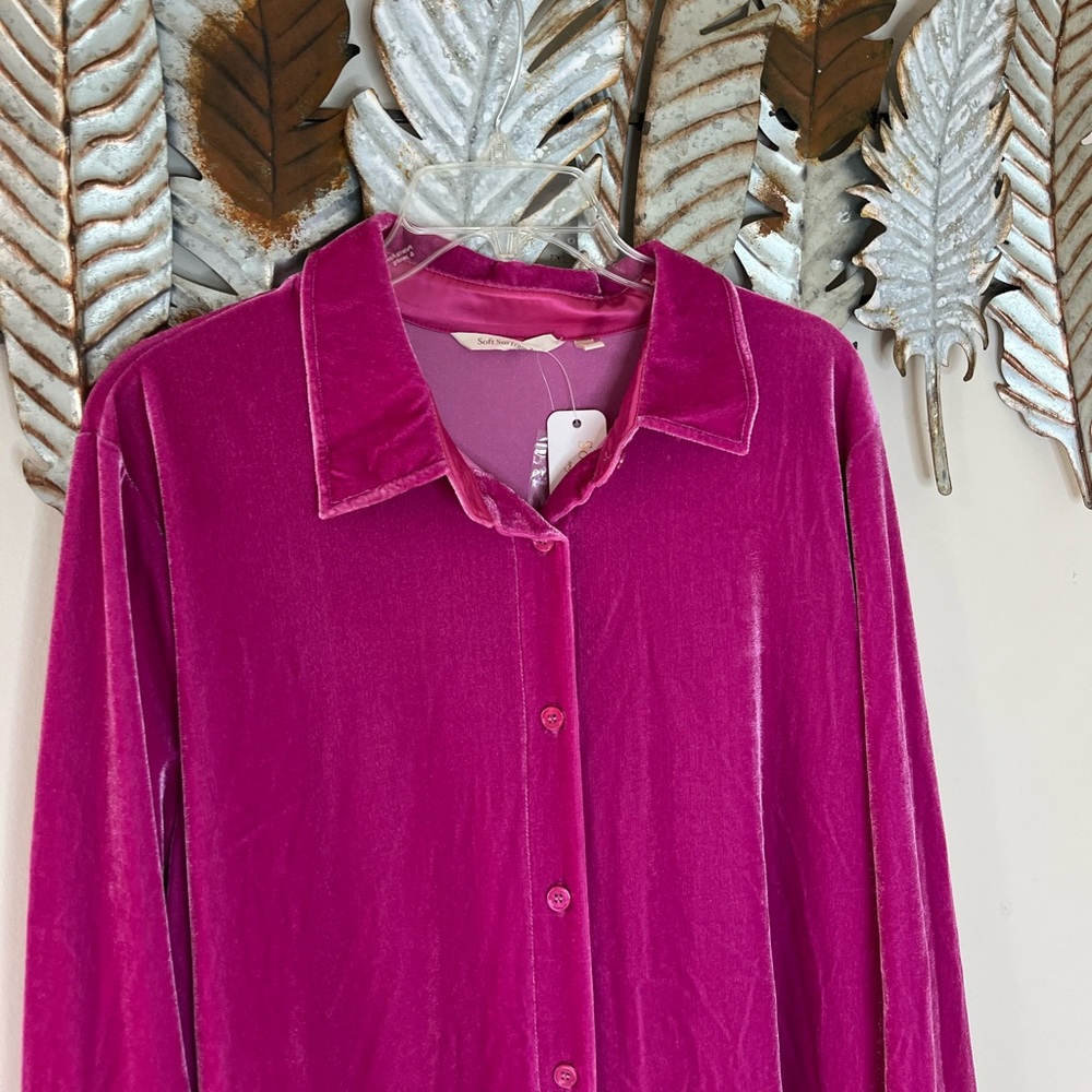 Soft Surroundings Pink Velvet Tunic - Picture 3 of 5